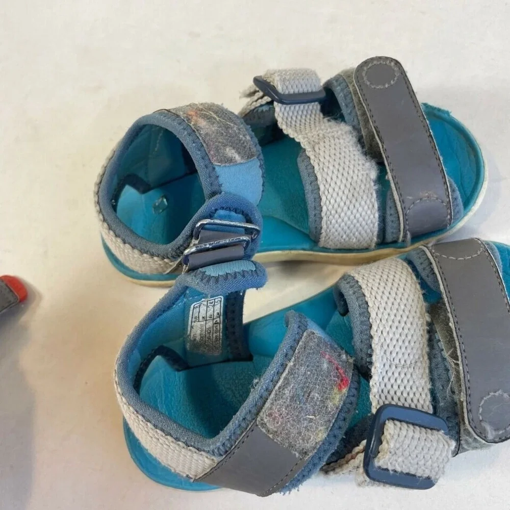 Plae Wes Sport Sandal Baby Shoes Toddler Size 8‎ Blue Leather Adjustable Casual